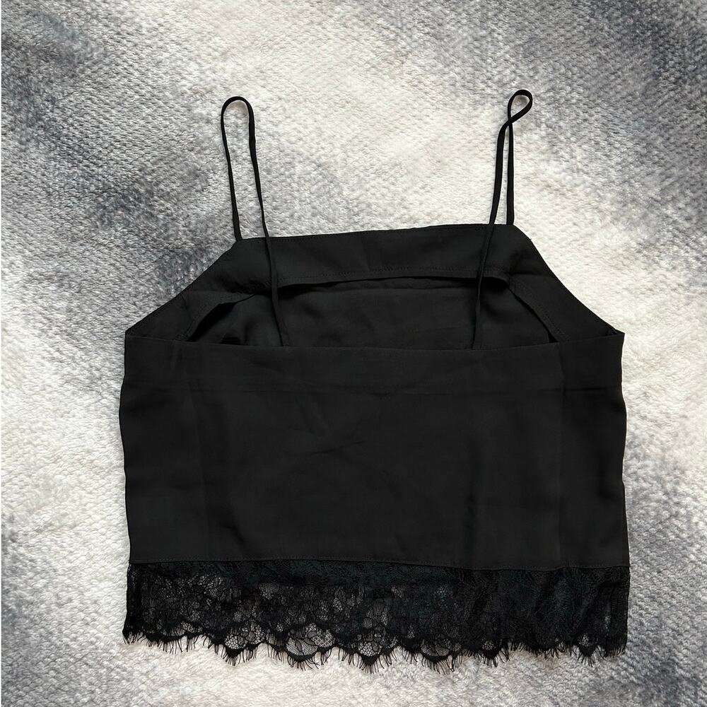 G. Reve Lace Trim Camisole Black Women Top Size Large Goth Y2K Grunge Sexy Chic - Picture 2 of 9